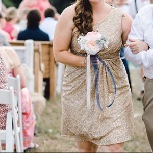 Champagne sequin bridesmaid, new year dress